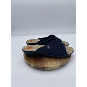 Fly Flot Slides Women 9.5 Blue Slip On Anti Shock Anatomical Comfort Casual